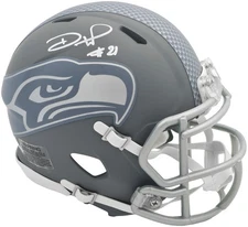 Devon Witherspoon Auto Seahawks Slate Silver Speed Replica Mini Helmet MCS Holo