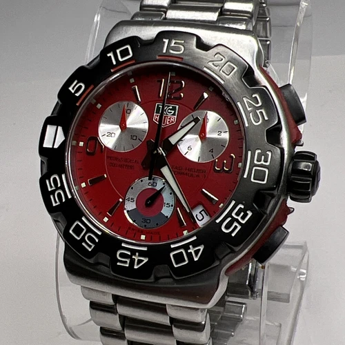 TAG Heuer CAC1112  Red Dial Formula 1 Men's Chronograph Quartz 41mm Date Watch