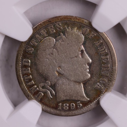 1895-S Barbiere Silver Dime., Certificato NGC; Buono-6., Negozio #9086. - Foto 1 di 3