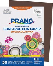 Formerly SunWorks Construction Paper, Dark Brown, 9" x 12", 50 Sheets