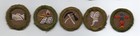 Group #4,  Lot of 5 Merit Badges, Type A-C (1911-1940), Cut Down to Round
