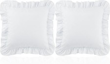 Ruffle Throw Pillow Covers Decorative Pillow Cases Cushion Covers White