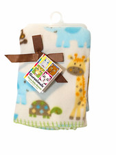 Garanimals Fleece Monkey Giraffe Turtle Security Lovey Blanket 30" X 40" NEW