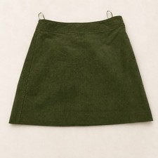 J Crew Corduroy Lined Skirt Women Size XS Olive Green Casual Academia Preppy
