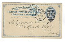 1893 UX6 Postal Card, New York to France, Advertising, American News Company