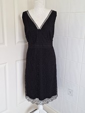 Ladies 'Sapphire' for Wallis Formal Black Sleeveless Lace Shift Dress Size UK 18