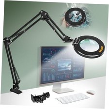 Ultra Long 3-Section Swing Arm Magnifying Glass with Light 12X 35.2inch Black
