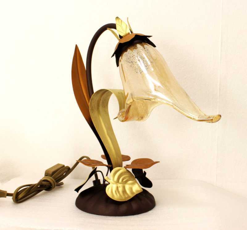 Lampada da Tavolo Oscar Murano: Lusso in Ferro Battuto 1 Luce