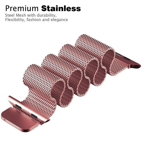 Correa de correa para iWatch de acero inoxidable Milanese + estuche Apple Watch Series 2/3 38 y 42 mm - Imagen 16 de 19