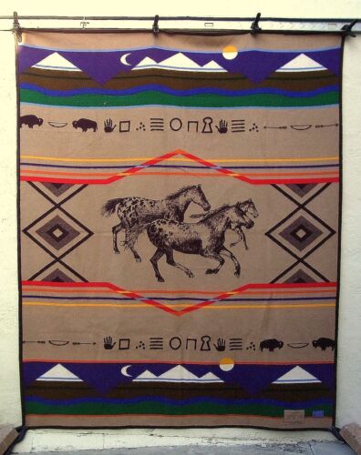 Pendleton APPALOOSA Wool Blanket Tukat Native Petroglyphs Wild Horse | eBay