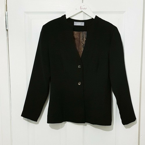 Wallis Black Snakeskin Lined Smart Dress Suit Jacket 12 work office business | eBay