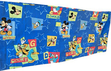VTG Disney Mickey Mouse Curtain Valance Panel Blue Goofy, Donald, Pluto 82"x18"
