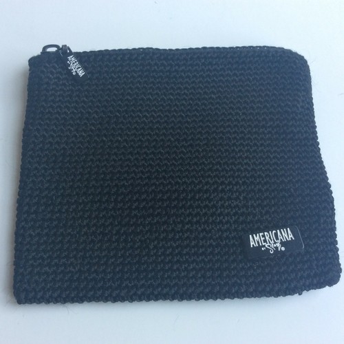Americana by Sharif Black Make Up Pouch Change Purse Zipper Top