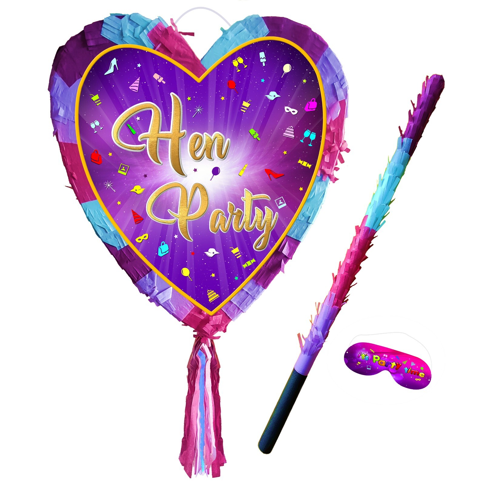Hen Party pinata girls night out heart theme game prom stag do hag bride to be