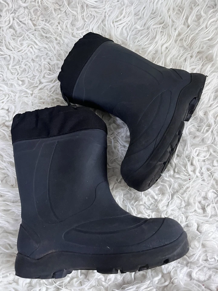 Kamik Niños Botas de Lluvia Negras Botas de Nieve Goma Talla 12 Cierre con Cordón Foto 3 de 4