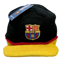 Fc Barcelona Beanie Visor Official Licensed Black
