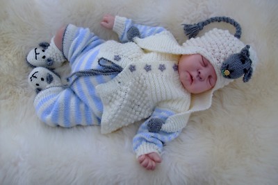 DRUCKPAPIER STRICKANLEITUNG ZUM BASTELN ****LAMMKINS**** FÜR BABY ODER REBORN PUPPEN