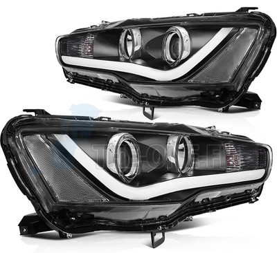 Headlights Assembly Replacement Fits 08-17 Mitsubishi Lancer/EVO Black Housing
