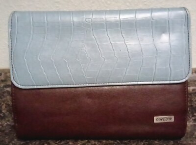 Day One by Franklin Covey Blue and Brown 6 Ring Planner Organizer Binder-8.5x6