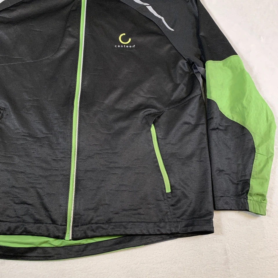 North End Sports Jacket Mens XL Black Green Full Zip Active Canteen Logo Adult - Image 4 of 4