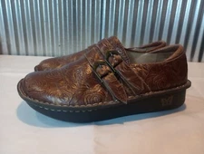 Alegria Alli Bronze Bloom Sz EU 39 US 9-9.5 Embossed Comfort Clogs ALL-572