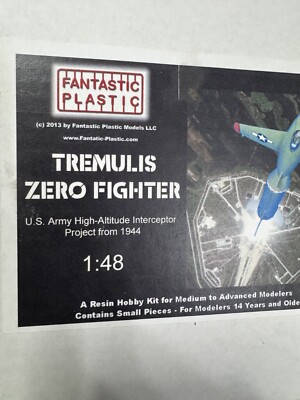 FANTASTIC PLASTIC resin 1/48 TREMULIS ZERO FIGHTER 1944 project OOP hard to find
