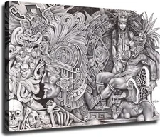 Aztec Kings and Chicano Women Poster Wall Art Picture Print Photo Creative