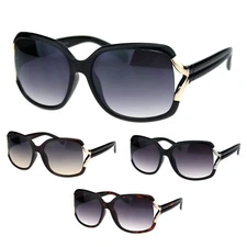 Womens Elegant Slick Rectangular Oversize Butterfly Plastic Fashion Sunglasses