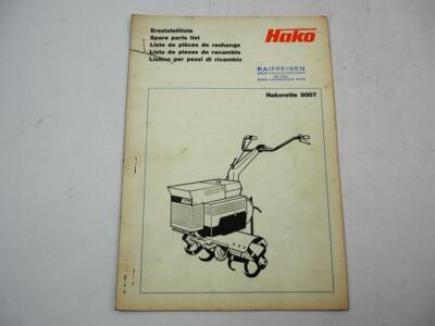 Hako Hakorette 5007 mit JLO L152 Motor Ersatzteilliste Ersatzteilkatalog