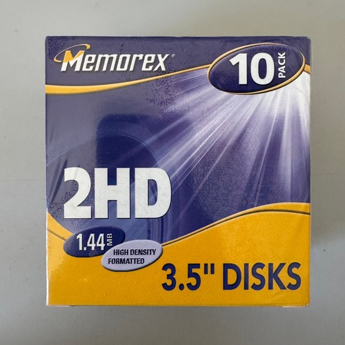 10x MEMOREX Floppy Disks 2HD 3.5" 1.44Mb Colour Diskettes with Plastic Case NEW - Picture 3 of 4