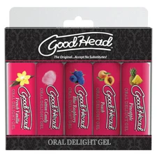 GoodHead Oral Delight Gel Water Based Flavored Lubricant - 5 Pack - 1 oz