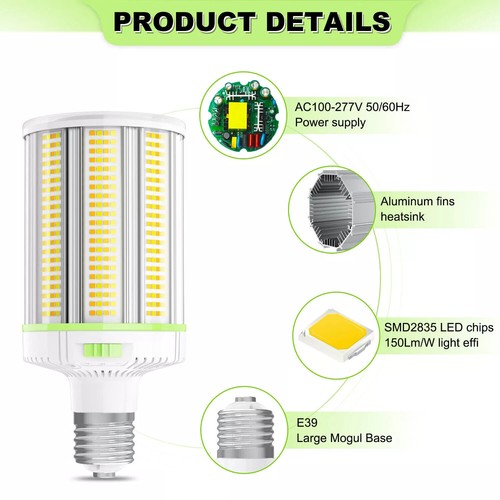 75W CCT LED Corn Light Bulb E39 Mogul Base Replace 400W MH/HPS Lamps Adjuatable - Picture 6 of 9