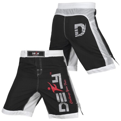 DEFY MMA Fight X-Treme Shorts Fight UFC Boxing Muay Thai Kick Boxing Black
