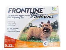 FRONTLINE Plus Flea & Tick Treatment For Dogs 5 - 22 Lbs. Epa Approved - 3 Doses