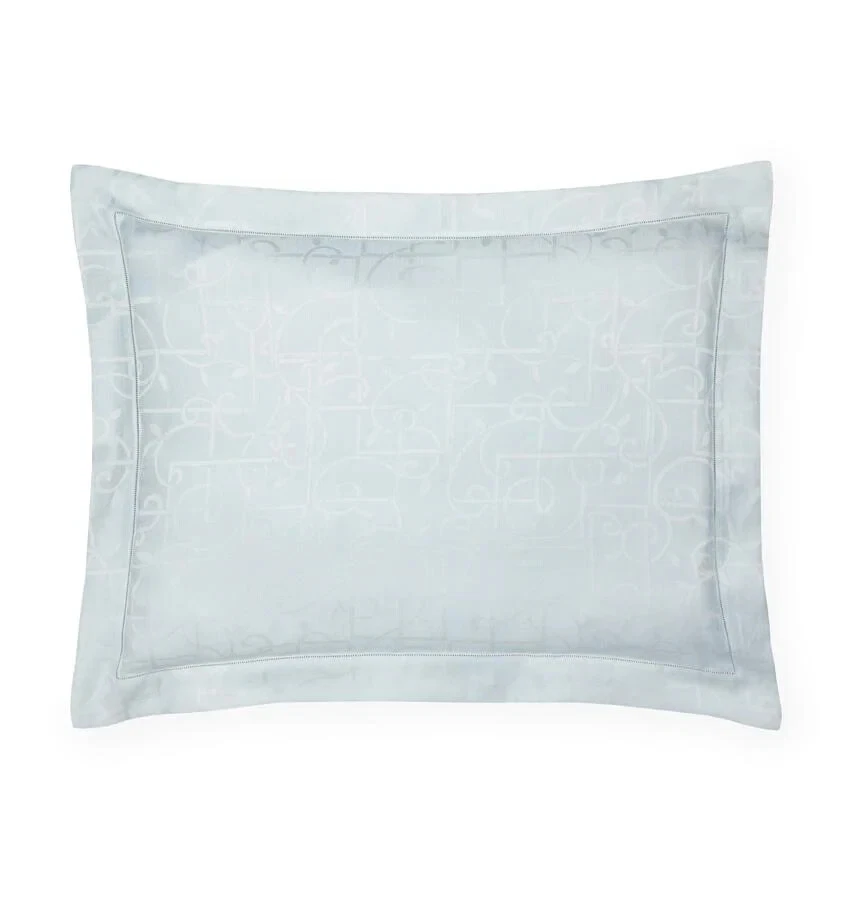 Juego de Edredón Sferra Graticcio Azul King 3 Piezas Enrejado Patrón Vid Jacquard Italia NUEVO Foto 3 de 4