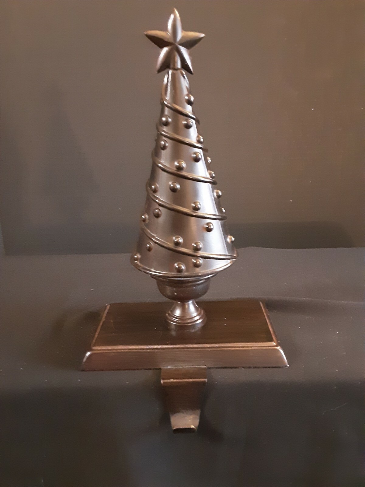 Black Metal Christmas Tree Stocking Holder Hanger 3D Ornaments And A Star On Top eBay