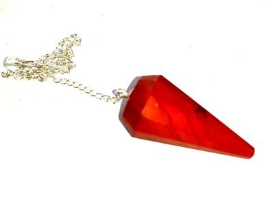 Red Jasper Faceted Beautifully Handmade Chakra Dowsing Pendulum Reiki AuraEnergy
