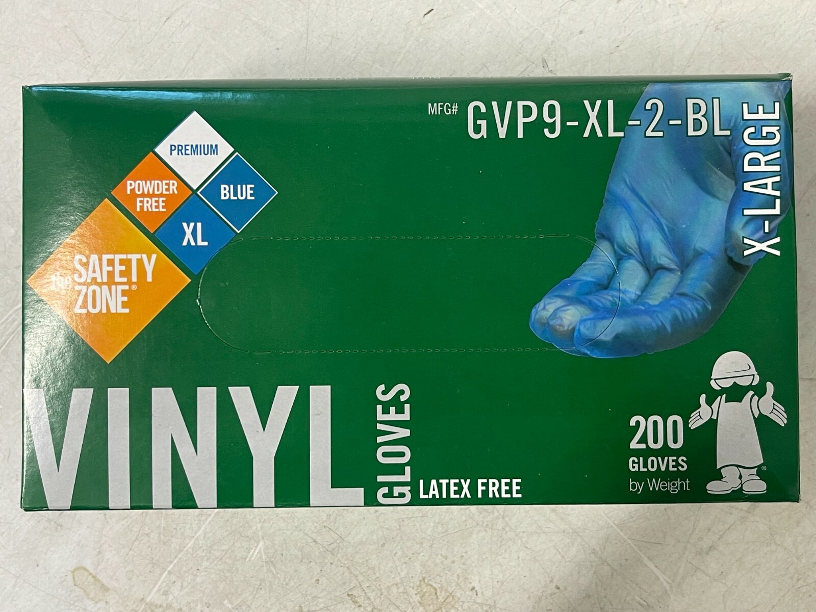 CASE OF 2000 The Safety Zone XL Guanti in Vinile Blu Scad. 12/2025 GVP9-XL-2-BL foto 3