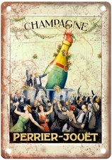Champagne Perrier-Joue?t Vintage Liquor Poster Reproduction Metal Sign E731