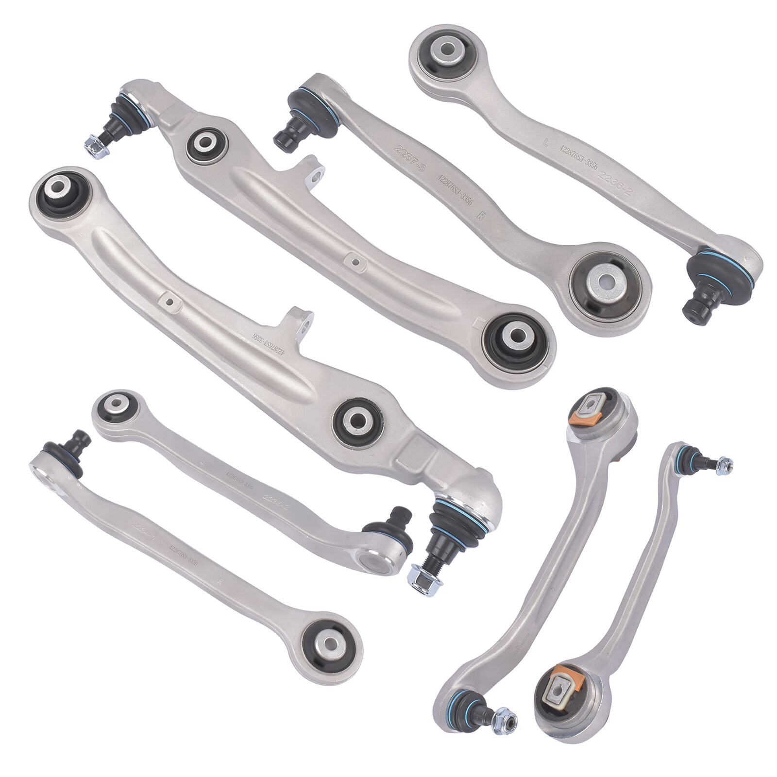 For Bentley Continental Gt Gtc 2004-2019 8Pcs Front Upper and Lower Control Arms