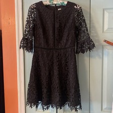 BB Dakota Modcloth Romantic Makings Lace Dress 4/ S Black A-line Bell Slvs