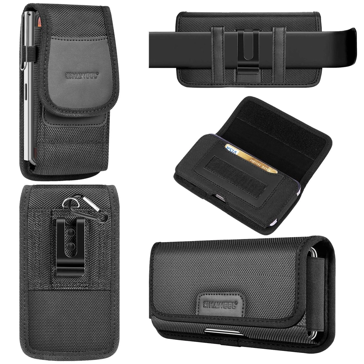 Custodia Universale In Nylon Per Smartphone Da 4 A 6,3 Pollici Con Clip