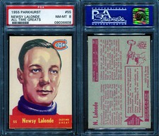 1955 PARKHURST #55 NEWSY LALONDE ALL TIME OLD TIME GREATS PSA 8 (6609)
