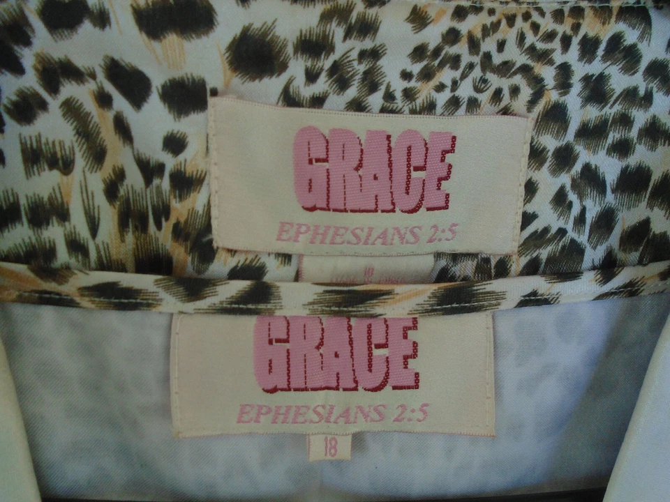 Traje de falda forrado Grace Ephesians 2:5 para mujer 3 piezas estampado de leopardo talla 18 Foto 4 de 4