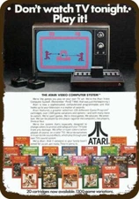 1977 ATARI Video Game Computer Vintage-Look-Edge *DECORATIVE REPLICA METAL SIGN*