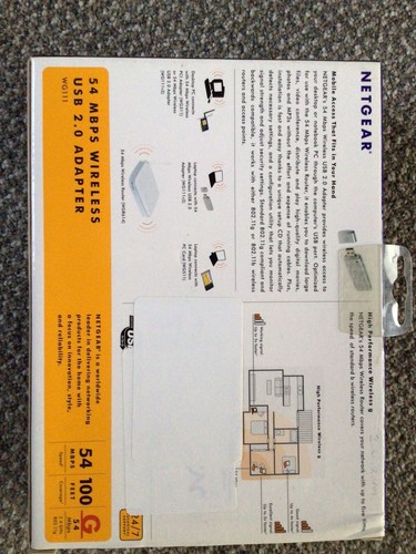 WIRELESS ADAPTER, NETGEAR WG111v2 54Mbps USB 2.0 - Picture 2 of 5