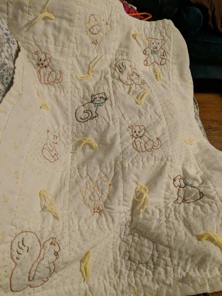 Arte de pared infantil vintage bordado a mano ¡¡¡¡ESTO ES MÁS QUE INCREÍBLE!!!!! Foto 4 de 4