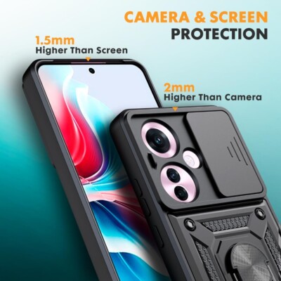 BoerHang Custodia per Xiaomi Poco F5, Slot per Schede, Staffa, Cover Pelle PU Flip Portafoglio per Xiaomi Poco F5.(Nero