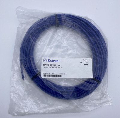 Extron 26-627-50 Speaker Cable Pre-cut Two Conductor 18 AWG Plenum, 50'