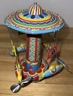 Schylling Collector Series Ride A Rocket Tin Toy Carousel Ride Vtg Repro Works
